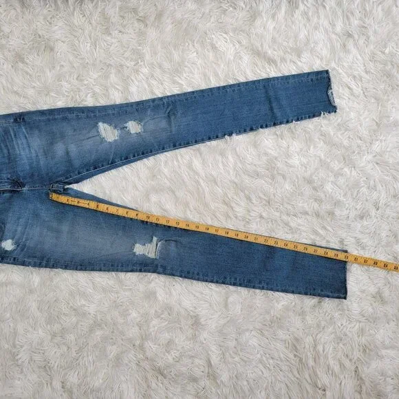 AG Adriano Goldschmied Blue Distressed The Legging Super Skinny - Size 0